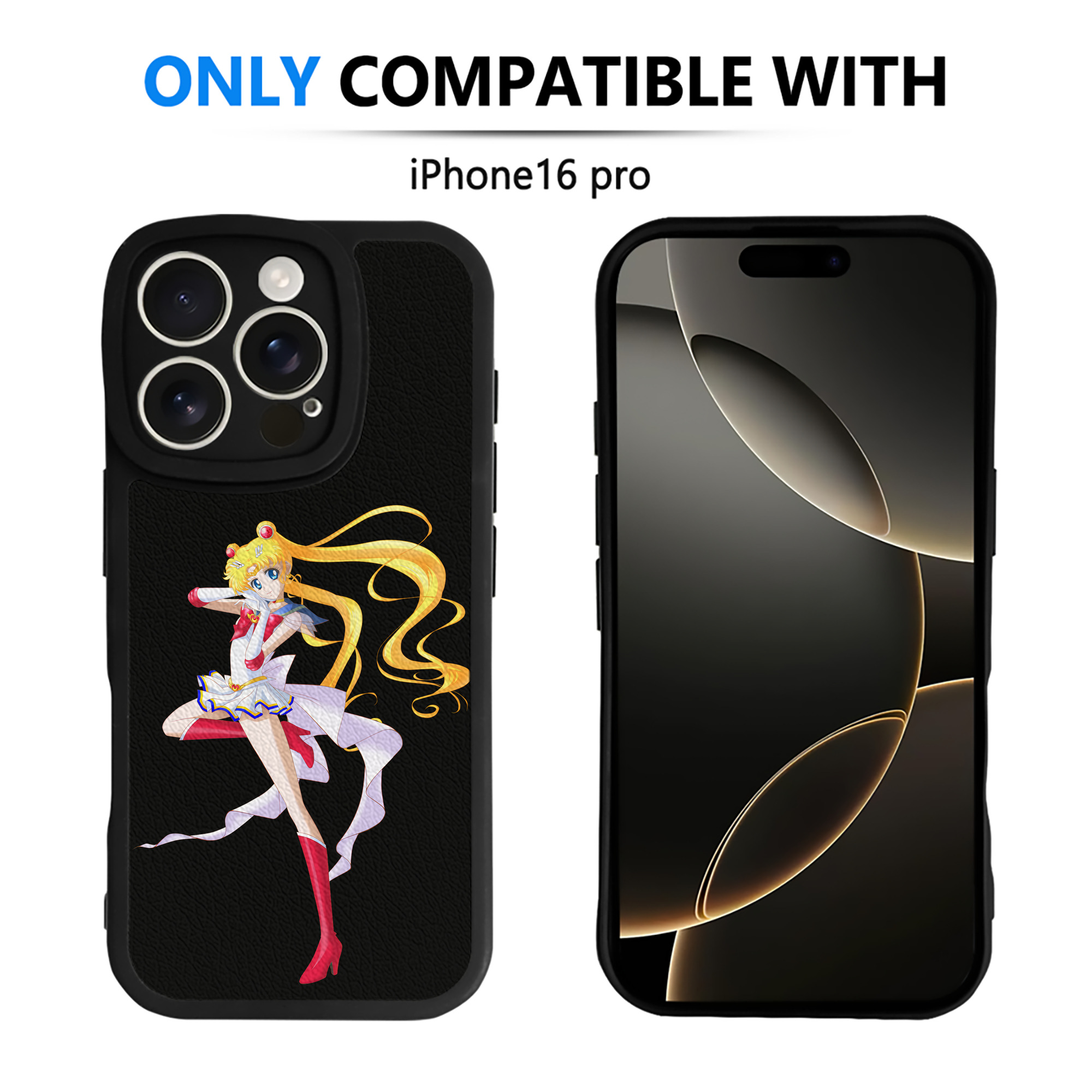（画像用） 美少女戦士セーラームーン 月野 うさぎ つきの うさぎ Sailor Moon Tsukino Usagi 【iPhone 16シリーズ対応】シリコンスマホケース（レザー調） 材質：シリコン
